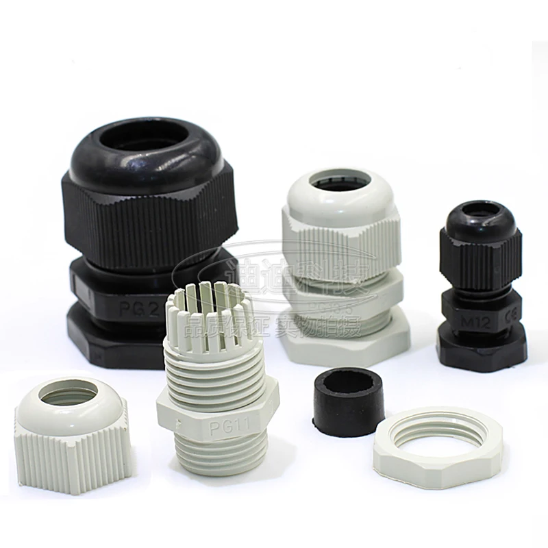 100 шт./лот нейлона кабельный разъем PG7 ~ PG21 черный/белый|connector|pg7pg7 cable gland |