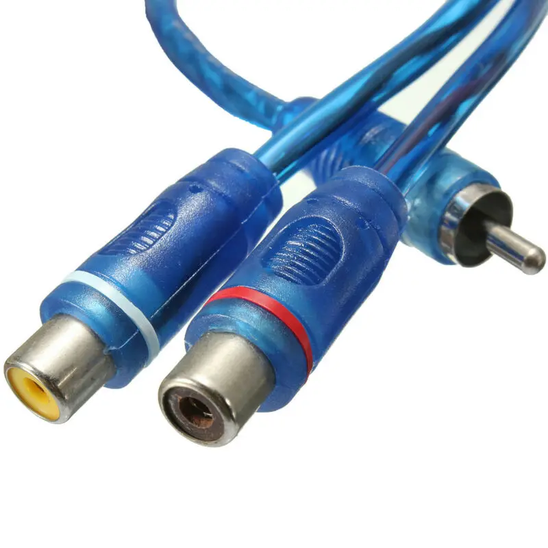 Автомобильный RCA Y Splitter свинцовый Кабель-адаптер 1х штекер в 2х гнездовой разъем