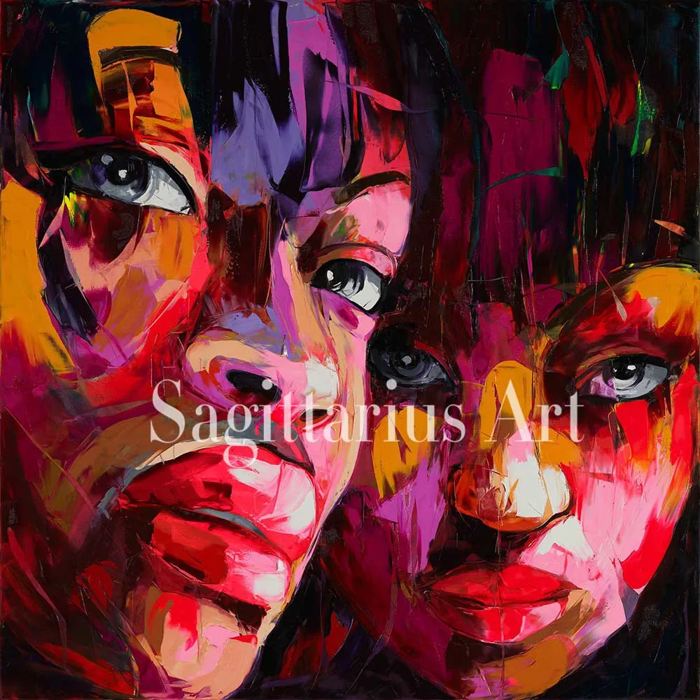 

Handmade Hand painted Modern Abstract Wall Decor Fine Art Francoise Nielly Untitled 57 Oil Painting Artwork Canvas Painting art