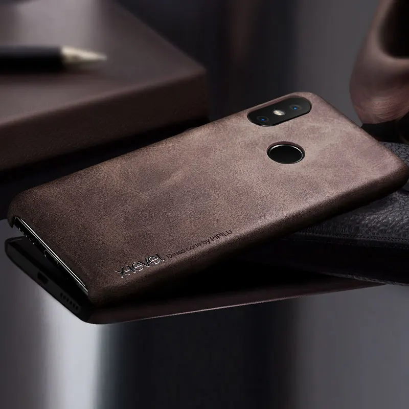Dark Coffee Кожаный чехол для Xiaomi mi A2 Lite, чехол X-Level, ультратонкий деловой чехол для mi A2, чехол для Xiao mi Red mi 6 Pro - Цвет: Dark Coffee