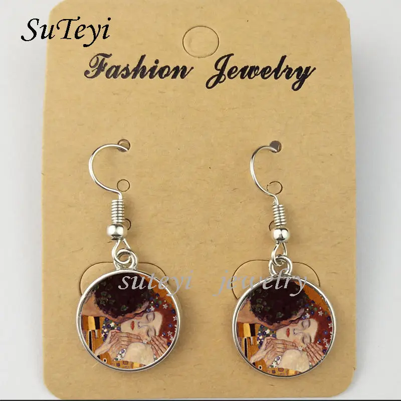 Украшения для женщин украшения серьги Gogh абстрактная картина маслом стекло