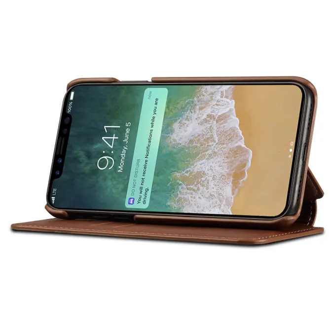 L-FADNUT элегантные из натуральной кожи чехол для iPhone X Xs 6 S 7 8 плюс Чехол-портмоне с