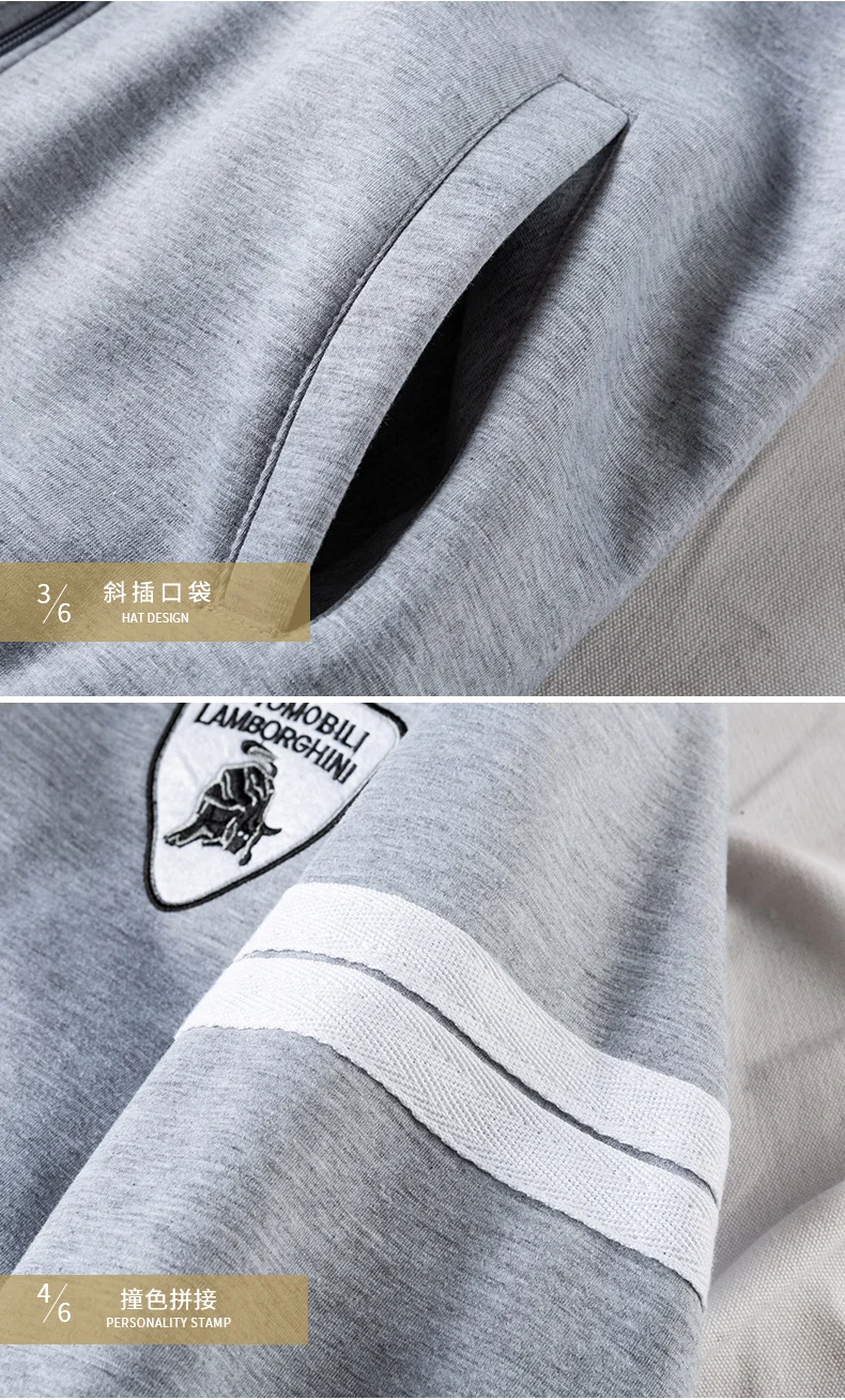 

2019 Spring New Men's Casual Baseball uniform suit man's Stand collar two-piece suit Plus size 5XL jackets and pants