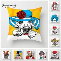 fuwatacchi lovely pet dog cushion cover cartoon animal printed pillow cover for new home sofa decorative 45x45cm pillowcases