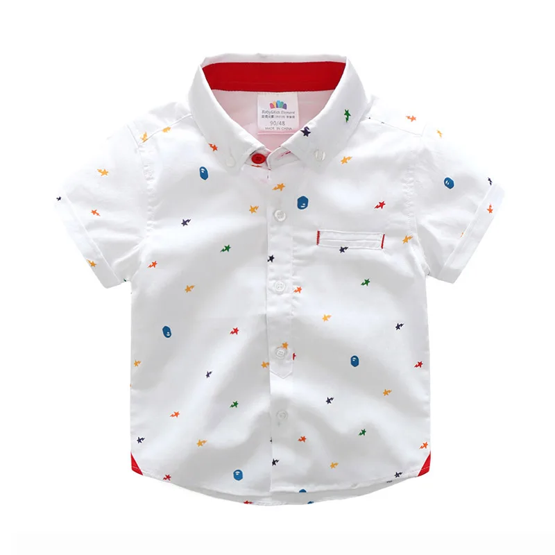 Фото Детская летняя одежда лидер продаж 2023 детская рубашка с отложным воротником и
