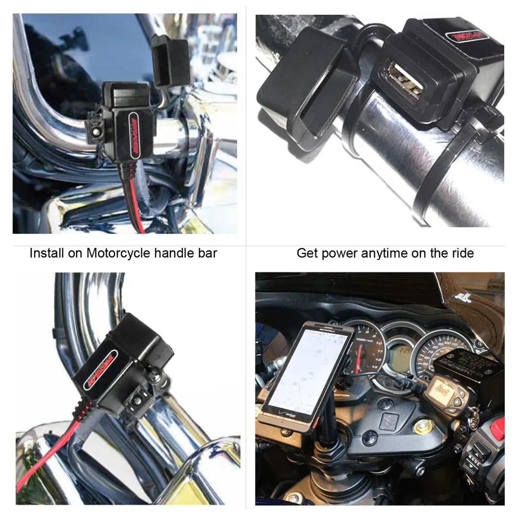 MOTOPOWER MP0609A 3.1Amp водонепроницаемый мотоцикл USB зарядное устройство SAE к USB адаптер для телефона и gps зарядки в дороге
