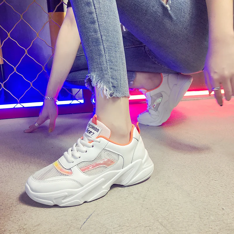 Женские кроссовки с высоким берцем на платформе Chaussure Femme весна 2019|Женские и кеды|