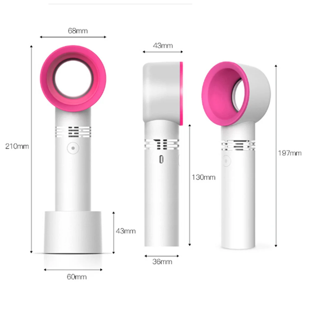Mini Electric Fan Ventilator Handheld Bladeless Air Cooler Cooling USB Rechargeable Wireless Portable Outdoor | Бытовая техника