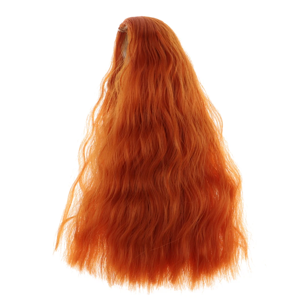 1/4 Bjd Wig Size 7 inch Head High-Temperature Wig Girl Long Wave Curly Doll Hair BJD Doll Wig- Brown/Carroty/Coffee Optional