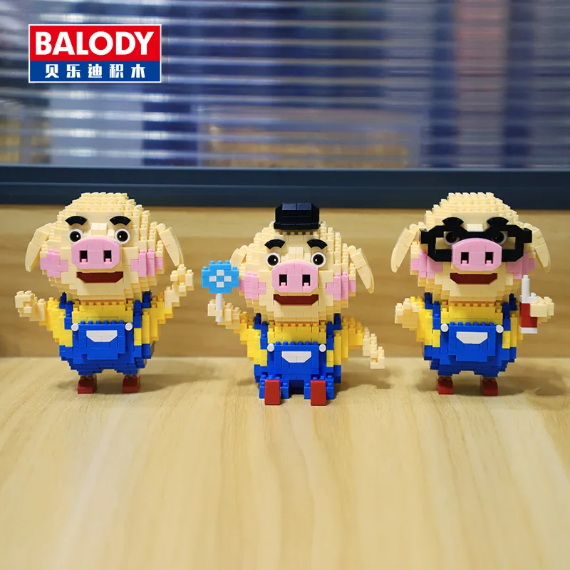 Balody 721 шт. Pigsy милый 18083 свинья Игрушечная модель животного DIY Diamond Мини