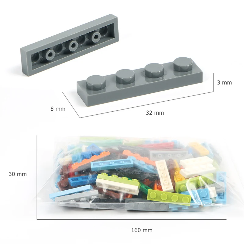 1*4 точечный низкий кирпич 100 г/лот DIY обучающие игрушки маленькие кирпичные