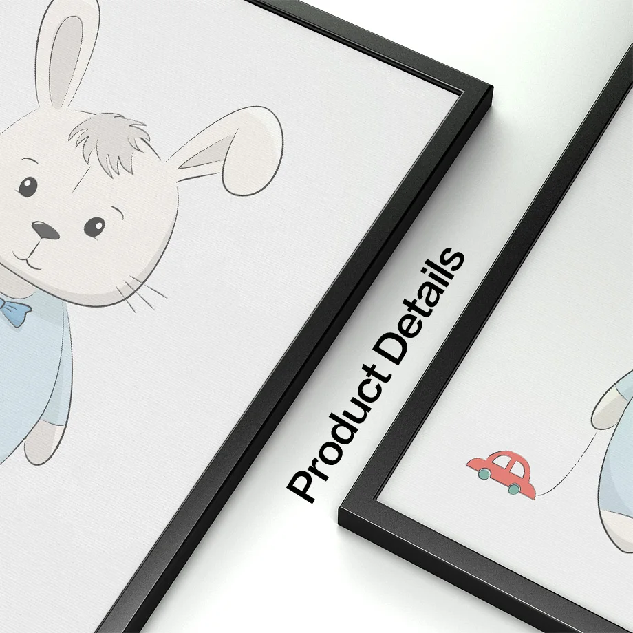 Настенная Картина на холсте в скандинавском стиле слон жираф кролик|Рисование и