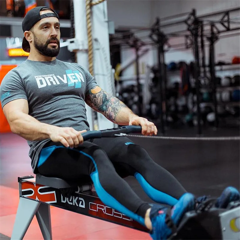 Новые модные мужские футболки спортивные топы с подъемом повседневные Фитнес