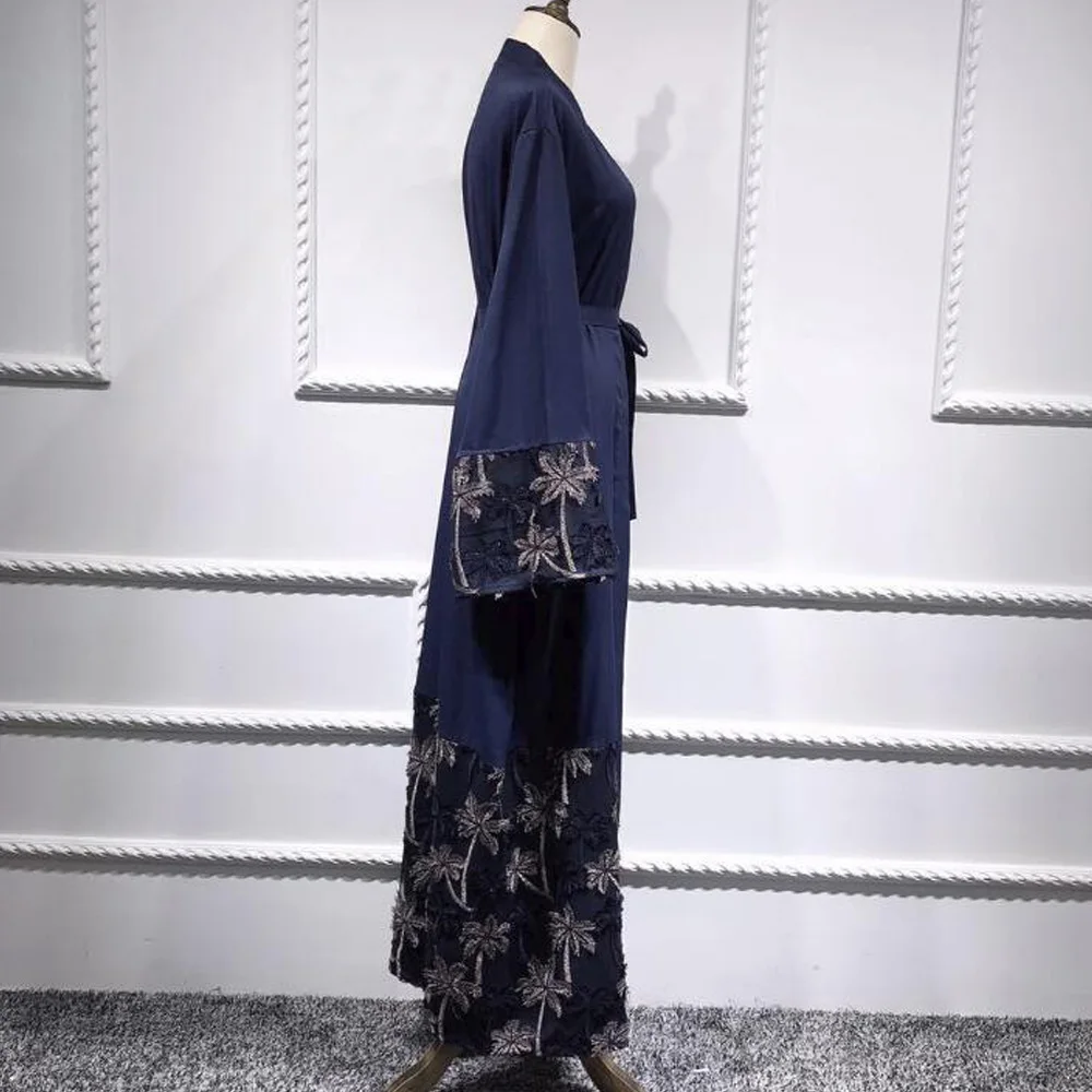 Женская мусульманская одежда ретро Цветочная кружевная Абая Дубай джилбаб