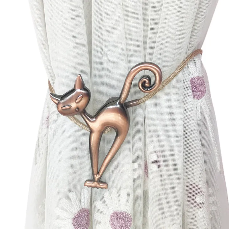 Милый котенок Дизайн домашний занавес Holdbacks магнитная пряжка Органайзер галстук