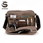 Многофункциональная холщовая дорожная сумка для мужчин, мессенджер, роскошный винтажный портфель через плечо