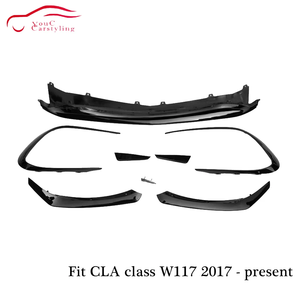 Передняя губа W117 со сплиттером бампер спойлер для Mercedes CLA C117 CLA180 CLA200 CLA250 CLA45 AMG