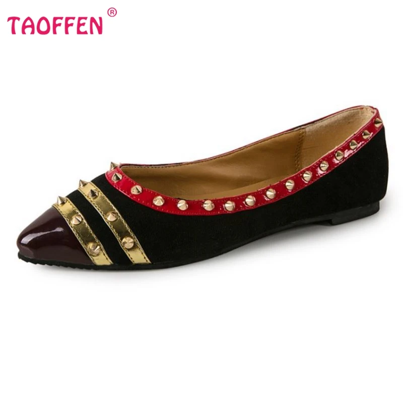 Женщины Плоские Туфли Женщина Стильный Острым Носом Квартиры Мода Заклепки