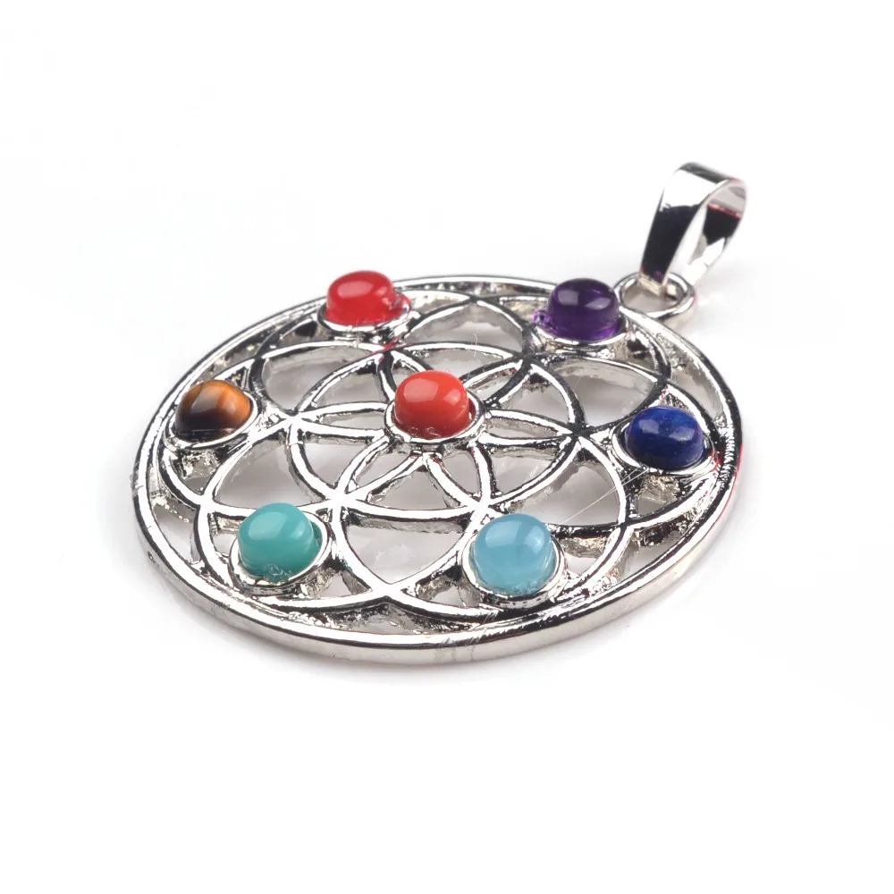 Натуральные 7 разноцветные каменные бусины Исцеление чакры в рейки Точка