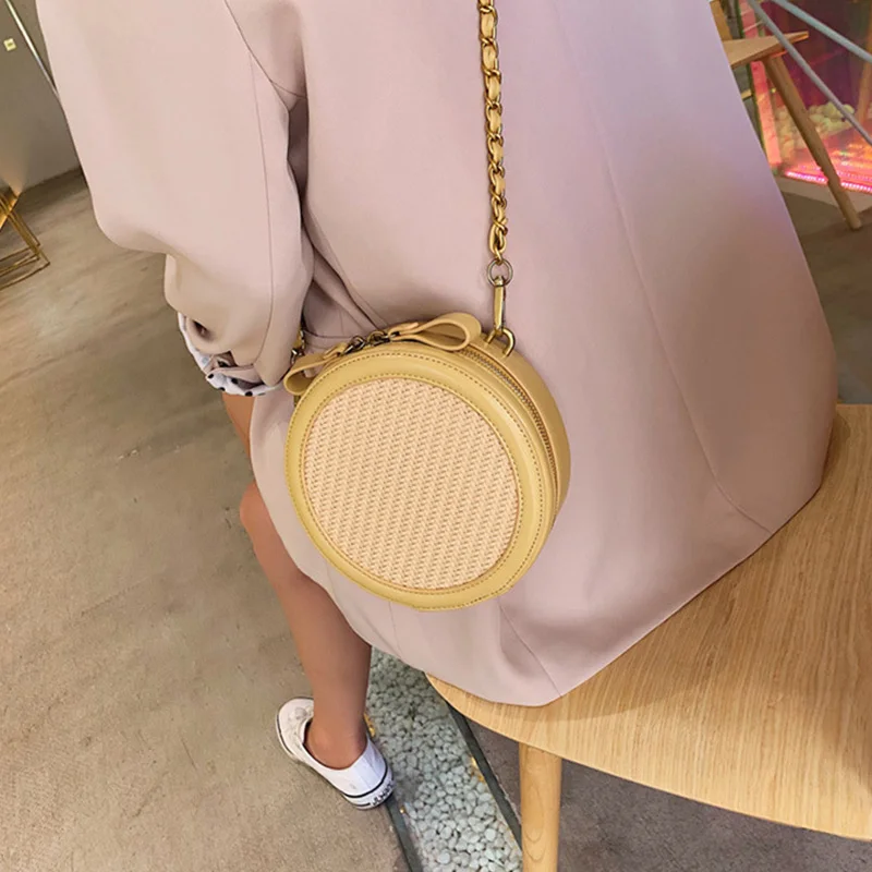 Новая летняя модная плетеная маленькая круглая сумка Корейская версия
