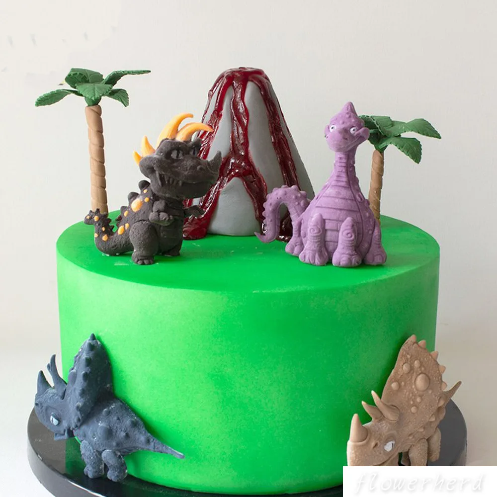 Сделай сам с милым динозавром и тортов силиконовая форма в виде животного Fondant