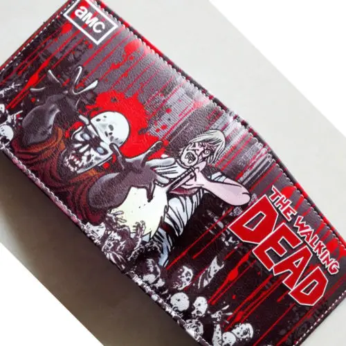 2018 AMC The Walking Dead LOGO 04 wallets Purse Red 12cm Leather Man New W106 | Багаж и сумки