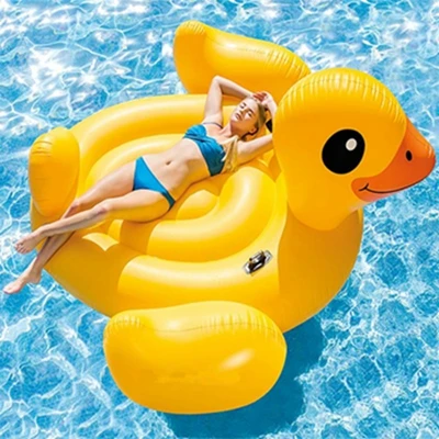adult(221x109cm) Гигантский надувной бассейн с желтой уткой для 2-3 человек, надувной матрас для летних каникул - Цвет: adult(221x109cm)