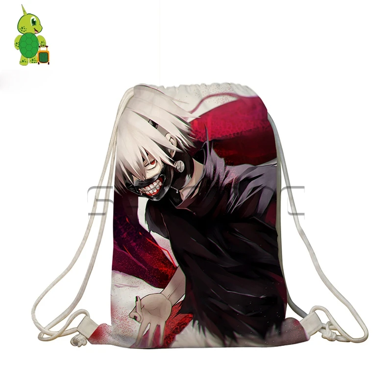 14 Аниме Токийский Гуль Kaneki Ken мешок с кулиской с принтом молодых женщин мужчин ежедневно рюкзаки Дети Мальчики Девочки Школьные сумки на плечо - Цвет: 14