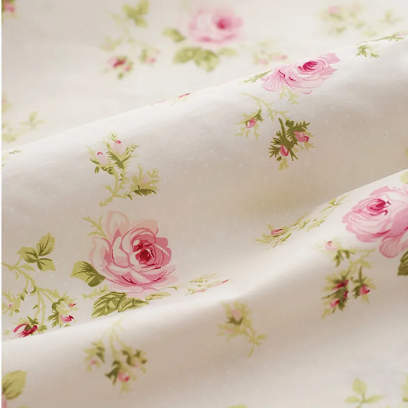 Хлопковая ткань в горошек с изображением розы 160 см * 50 см|cotton fabric|cartoon cotton fabriccloth