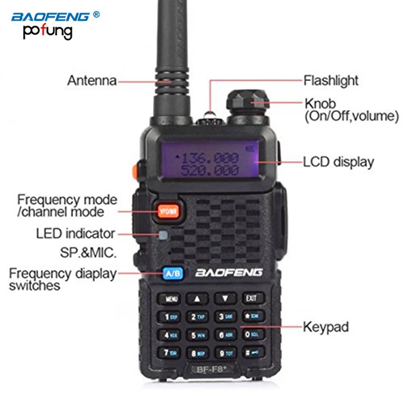 baofeng BF F8+ cb комплект рация 2 шт 10 км автомобильная портативная рации ham