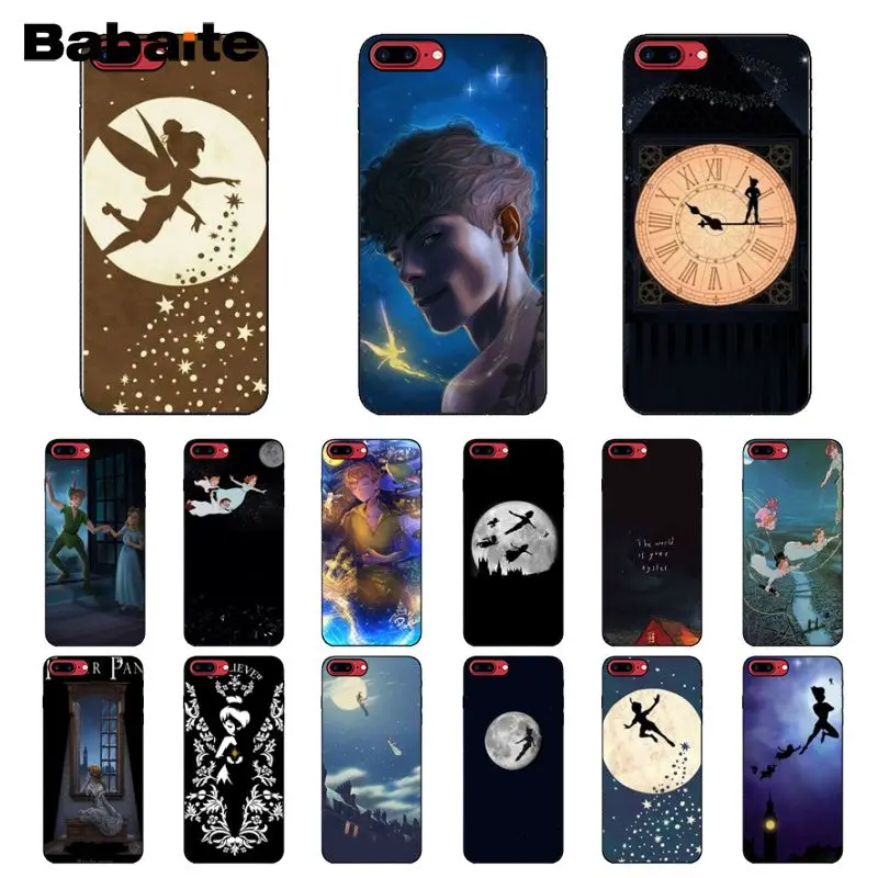 Babaite Peter Pan Wendy Tinkerbell Black Soft Shell Phone Cover for iPhone 5 5Sx 6 7 7plus 8 8Plus X XS MAX XR | Мобильные телефоны
