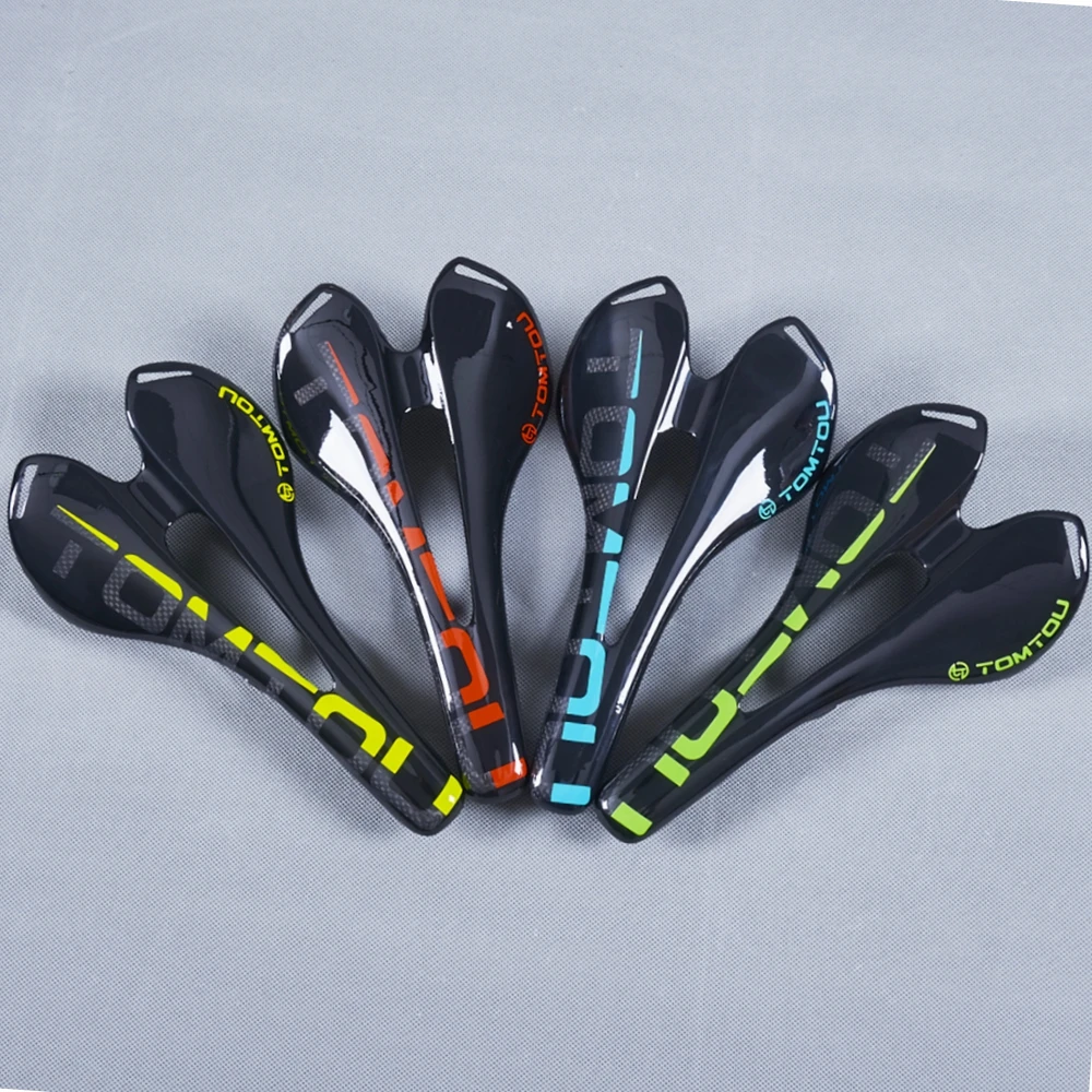 

TOMTOU Cycling Saddle Carbon Fiber Saddle Bike MTB Road Folding Bicycle Front Seat Mat Cushion 3K Glossy Black