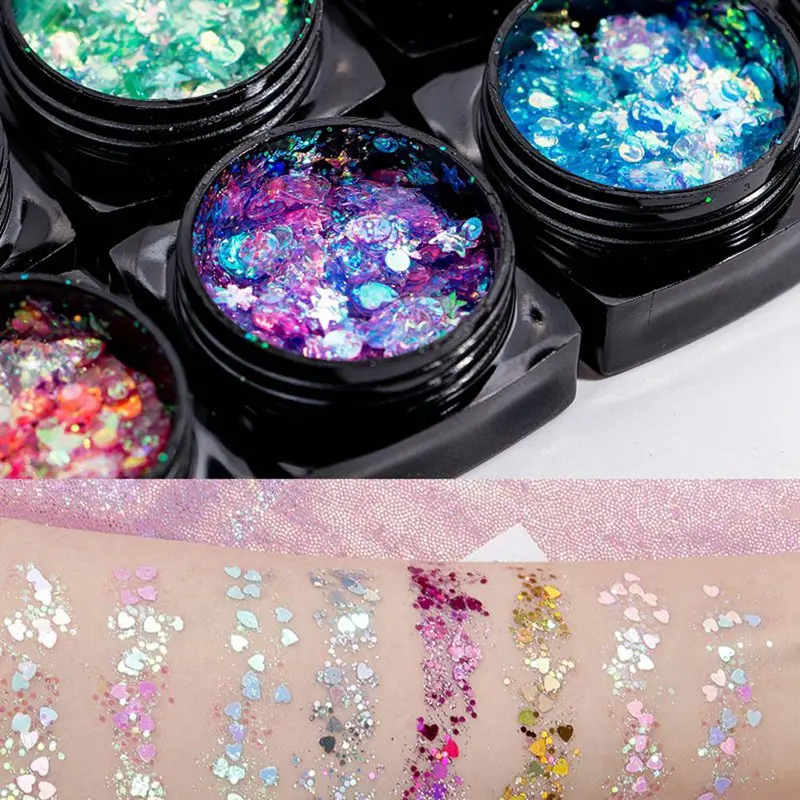 Блестящие лазерные тени для век с блестками сделай сам косметика блестящие