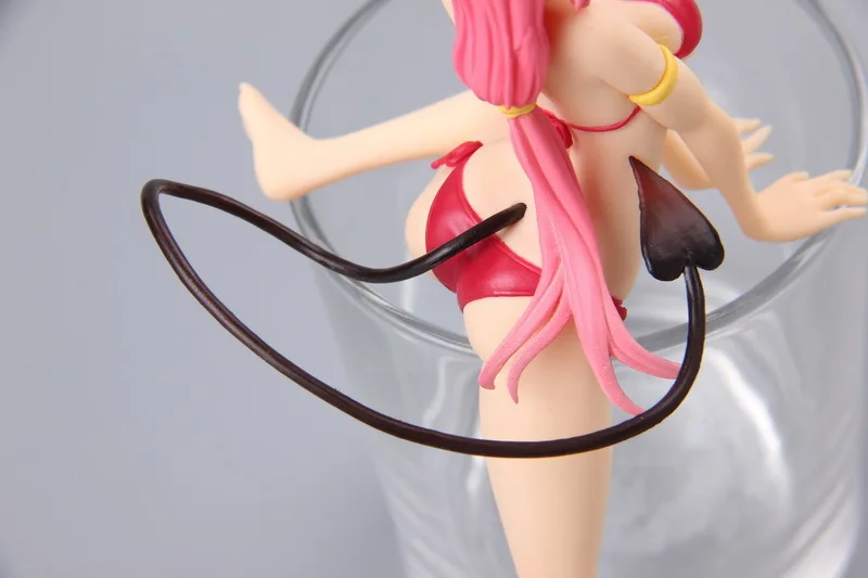2 цвета Аниме Фигурка Tolove Lala Сексуальная Momo Belia Deviluke купальник 16 см ПВХ лежать на чашке лапша Модель Коллекция кукла