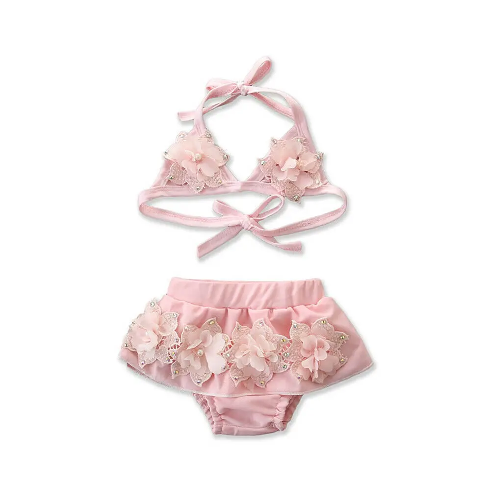 

Infant Kid Baby Girl Bandage Tankini Swimwear Swimsuit Bikini Bathing Beachwear Baby Girl Floral Bandage Tankini Swimwear