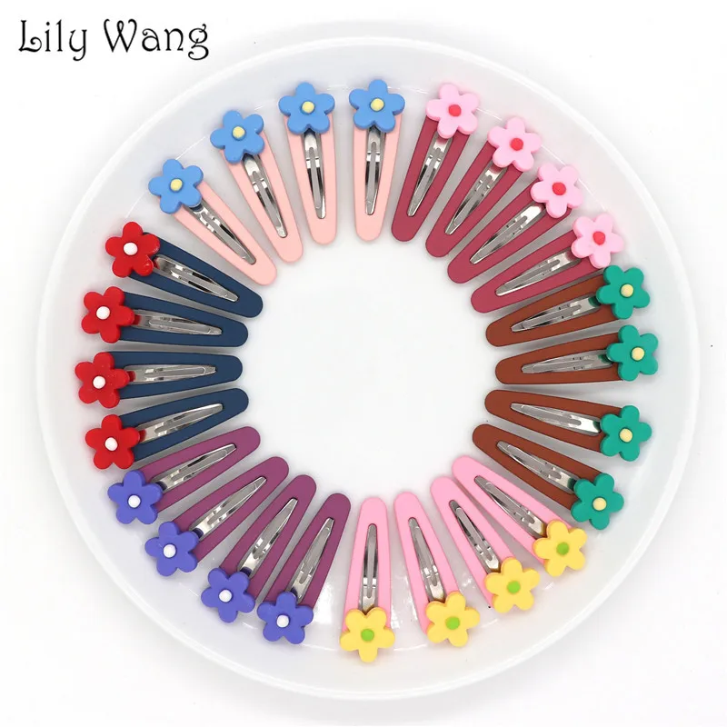 

Korean Fashion Flower Hair Clips Girls Metal Candy Color Seaside Barrettes Headwear Hairpins Women Hair Accessories Bb Clips