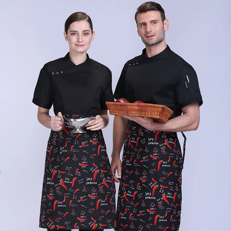 Одежда для шеф повара отеля куртка с коротким рукавом кухни мужчин и женщин