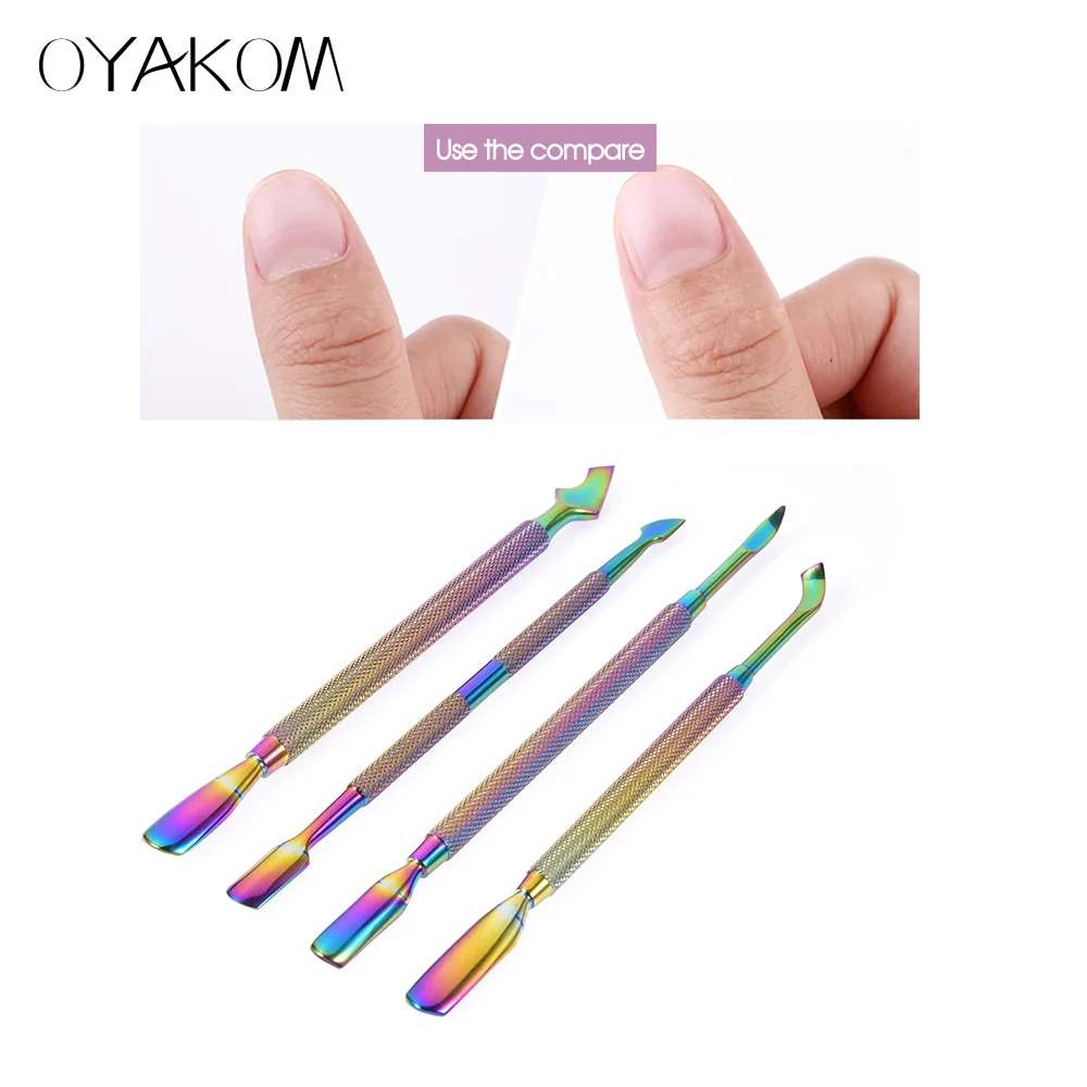 OYAKOM 1 шт. Хамелеон отодвигатель кутикулы из нержавеющей стали инструменты для удаления лака для ногтей УФ Гель-лак средство для снятия маникюра инструмент для ногтей
