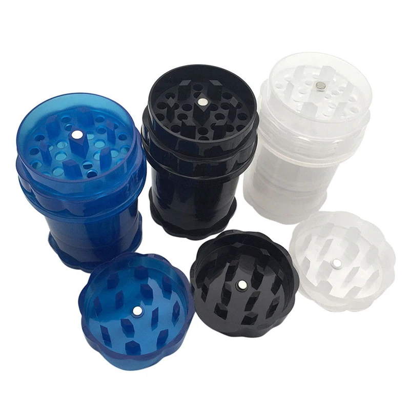 Пластиковая мельница для табака травы специй 4 слоя случайный цвет|Трубки и