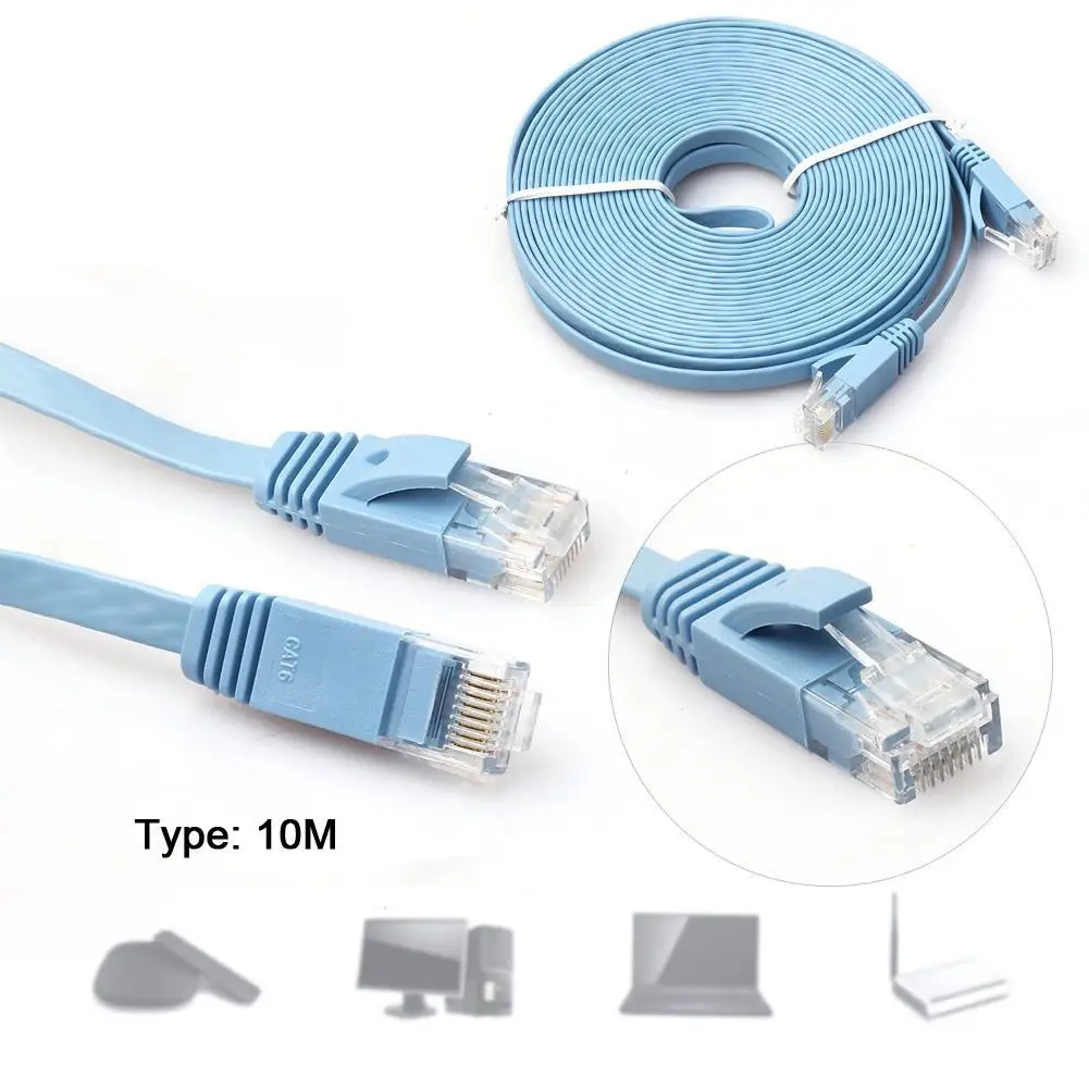 10 м высокое качество высокая скорость Cat6 Ethernet Noolde плоский кабель Ультра тонкий