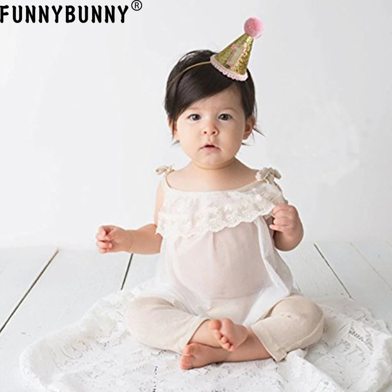 FUNNYBUNNY/Золотая блестящая шляпа принцессы для первого дня рождения с регулируемой