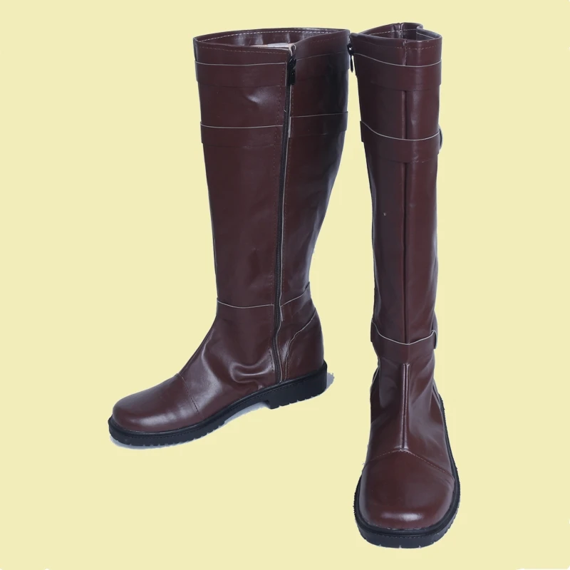 Обувь для косплея воина из аниме фильма сапоги до колена искусственной кожи на