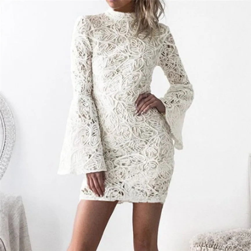 Женское вечернее платье Элегантное летнее с длинным рукавом и круглым вырезом
