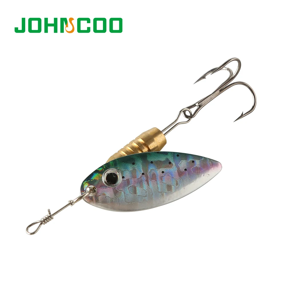 JOHNCOO 1pc 4Color Metal Spinner Bait with Sharp Treble Hook Artificial Copper Sinker Longcast Jigging Fishing Lure | Спорт и