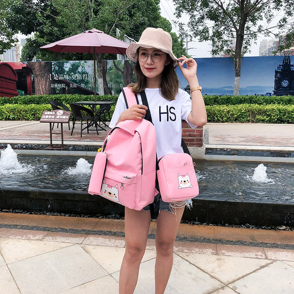 YANXI женский холщовый рюкзак с принтом для девочек школьные сумки подростков 4