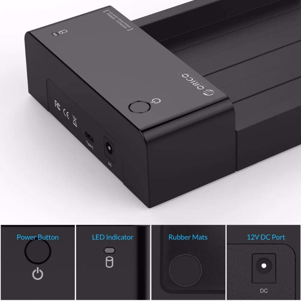 Док станция ORICO 6518C3 2 5/3 5 дюйма с портом USB 3 1 type C адаптер питания 12 В (без жесткого