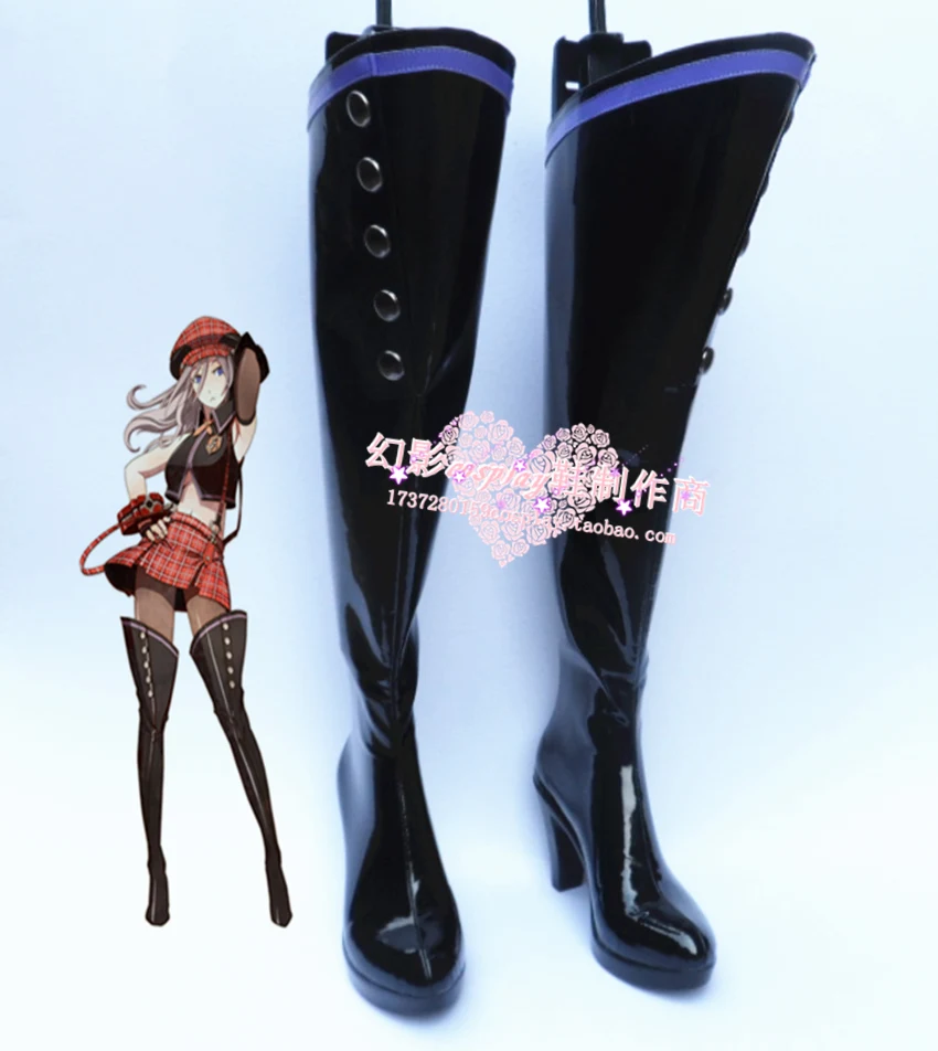 God Eater Alisa Ilyinichna/черные длинные ботинки для костюмированной вечеринки на Хэллоуин