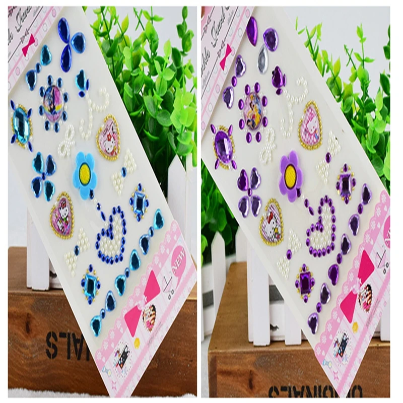 1pcs Children's diamond sticker decoration crystal acrylic car creative parent toys color | Игрушки и хобби