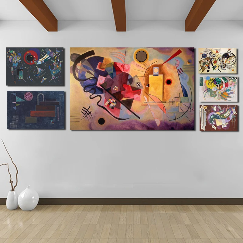 Василий кандински вокруг круга стены искусства холст минималистский плакаты