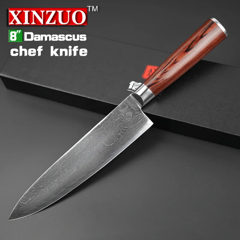 XIZNUO 8 &quotдюймов шеф повара ножи 73 слоев японский VG 10 Дамаск кованые нержавеющая
